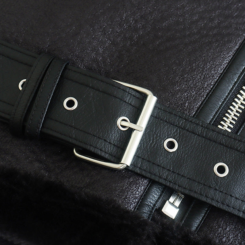 Ivanna | Fur Leather Jacket