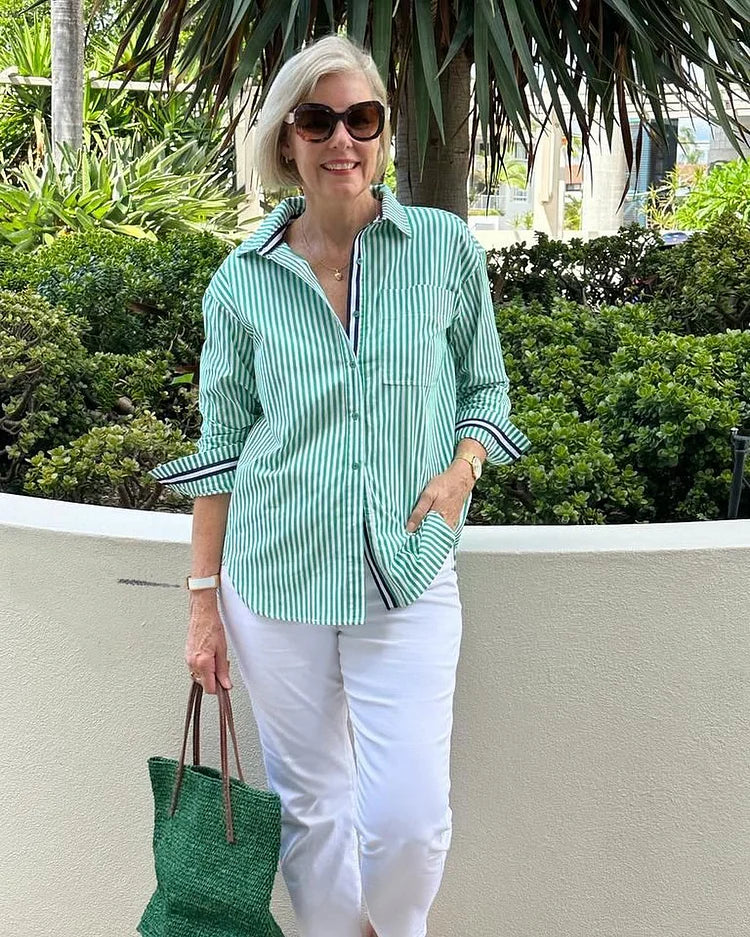 GINNEY | Striped Button-Up Shirt