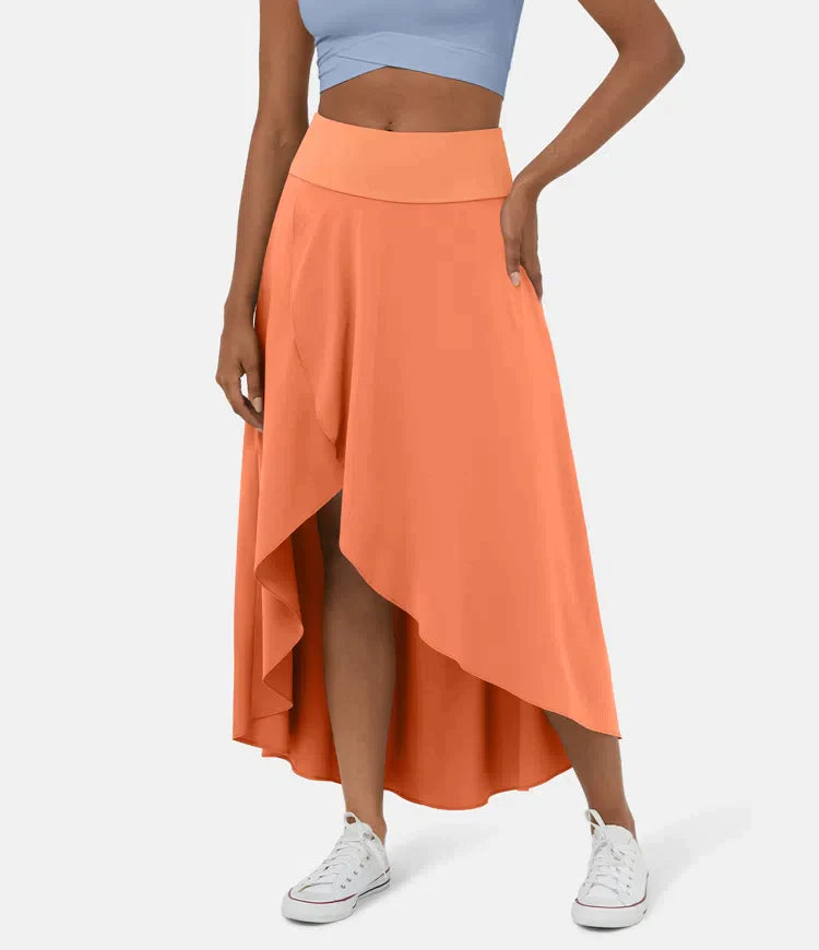 BO | High-Waisted 2-in-1 Casual Midi Skirt