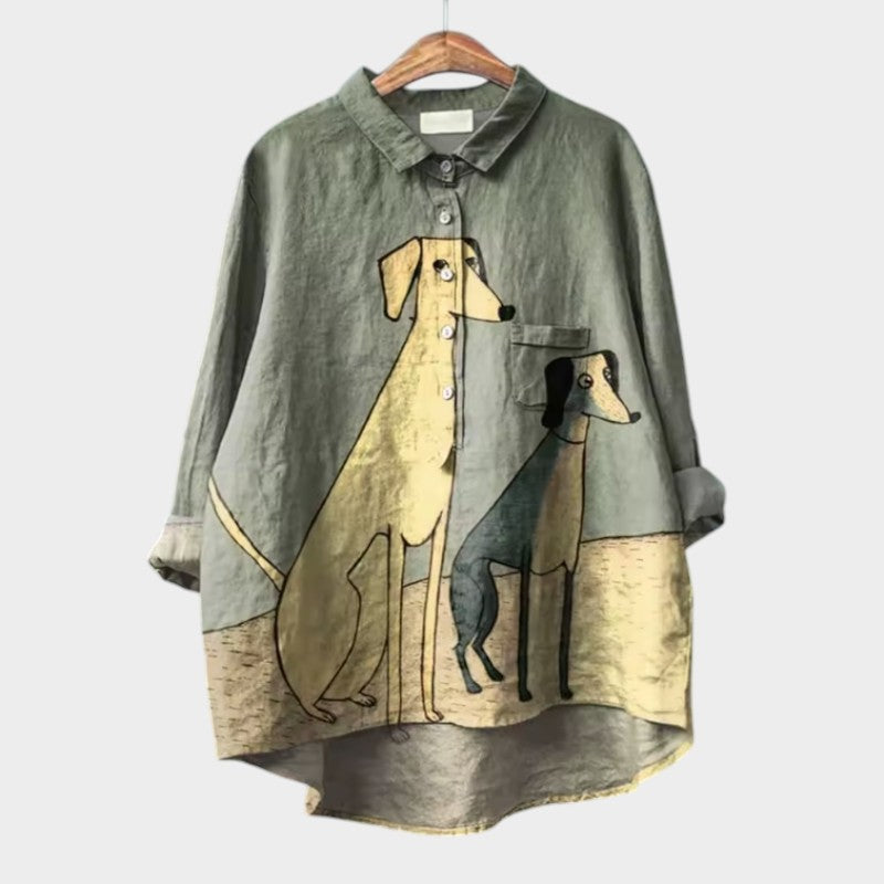 PETSY | OVERSIZED SHIRT FEATURING ADORABLE DOG GRAPHICS