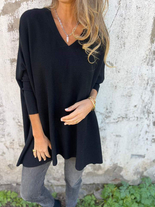 BESSY | Cozy V-Neck Jumper with Long Sleeves