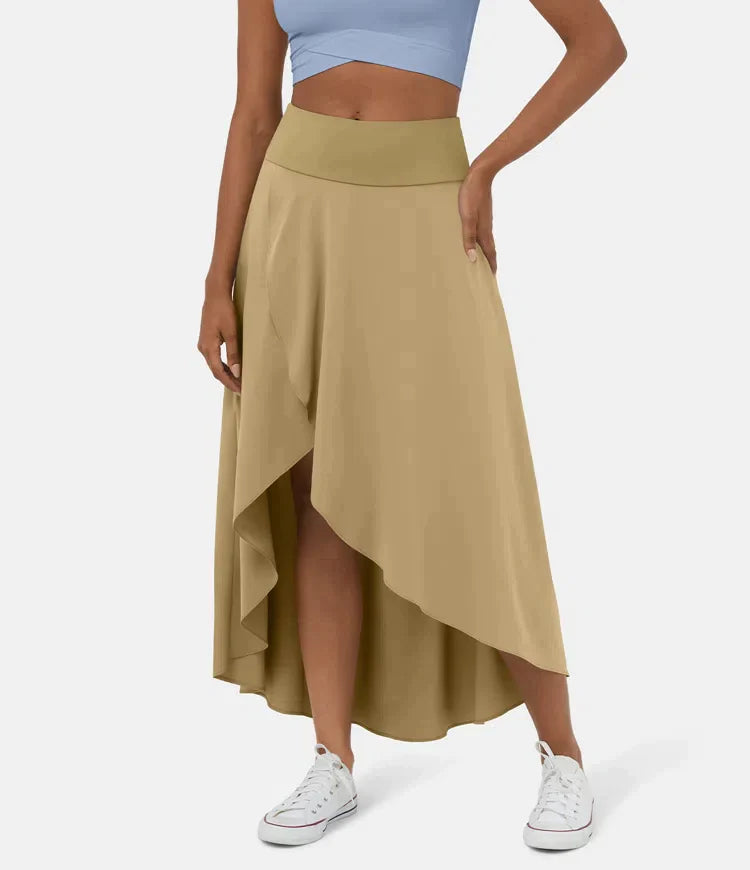 BO | High-Waisted 2-in-1 Casual Midi Skirt