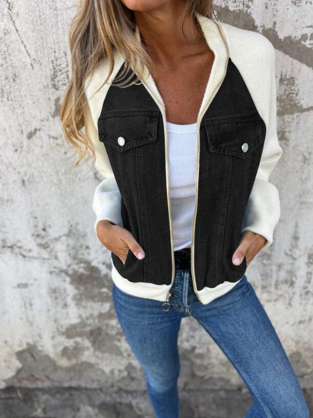 ISA | V-Neck Casual Jacket with Zip Closure