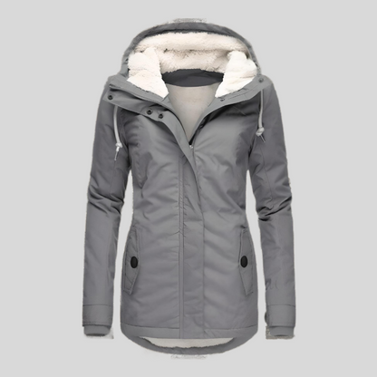 Alienor | Waterproof Long Jacket with Hood and Lining