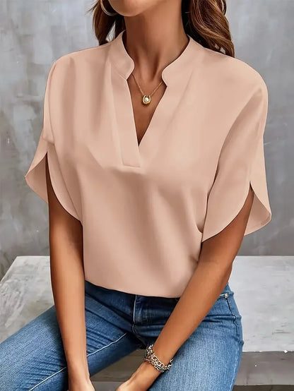 INAYA | Elegant V-Neck Blouse in Soft Fabric