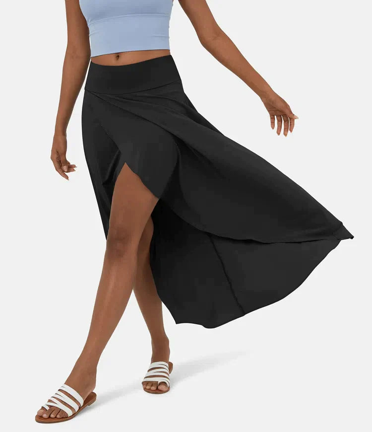 BO | High-Waisted 2-in-1 Casual Midi Skirt