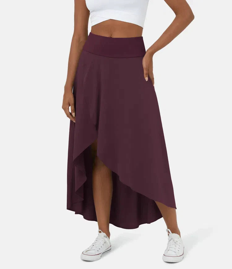 BO | High-Waisted 2-in-1 Casual Midi Skirt